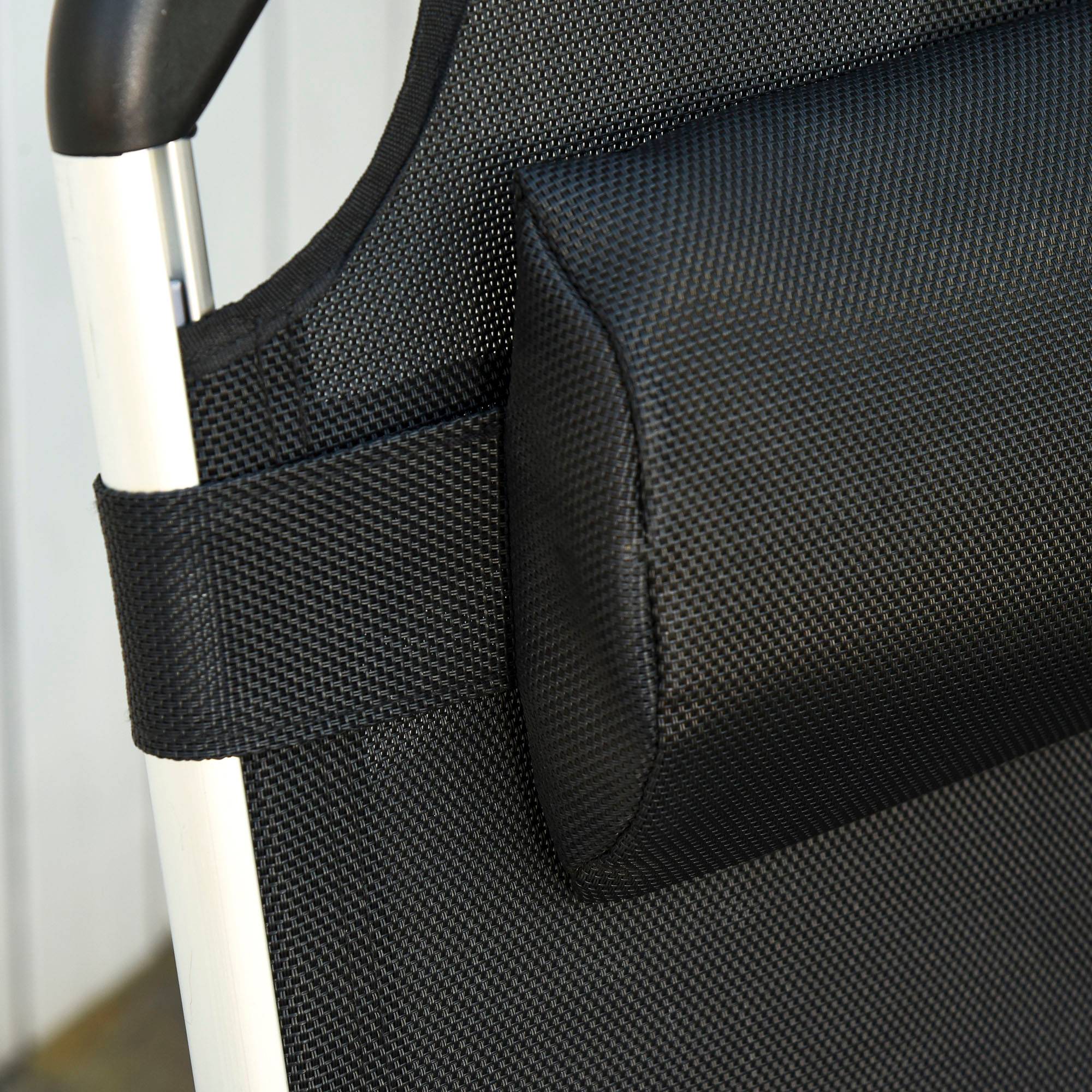 Bain de soleil pliant en aluminium pour jardin et terrasse dossier inclinable noir - ComfortXL Outdoor Living - Image 9
