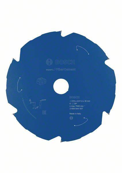 Bosch Professional - Lame de scie circulaire BOSCH Expert for Fibre Cement pour scies sans fil 216 x 2/1,4 x 30 T6 - 2608644557