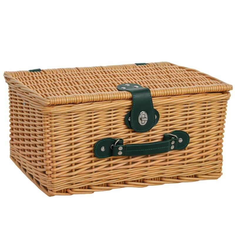 Panier Pique-nique Osier Isotherme 2 Personnes Vaisselle Incluse 40cm Marron - ComfortXL Outdoor Living - Image 2