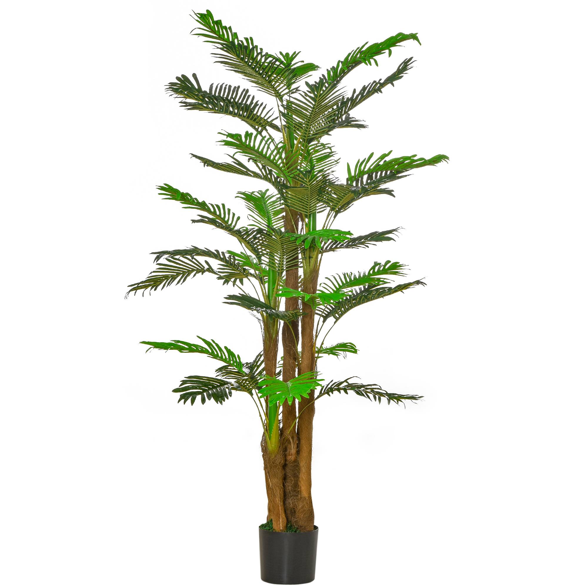 Palmier artificiel intérieur PE décoration exotique pot inclus 185cm vert - ComfortXL Outdoor Living - Image 2