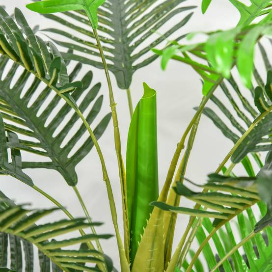 Palmier artificiel intérieur PE décoration exotique pot inclus 185cm vert - ComfortXL Outdoor Living - Image 10