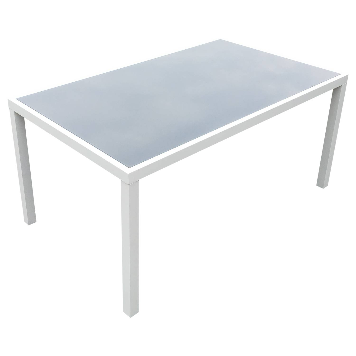 Happy Garden - Salon de jardin BERGAMO en textilène gris 6 places - aluminium blanc - HAPPY GARDEN - Imagen 3