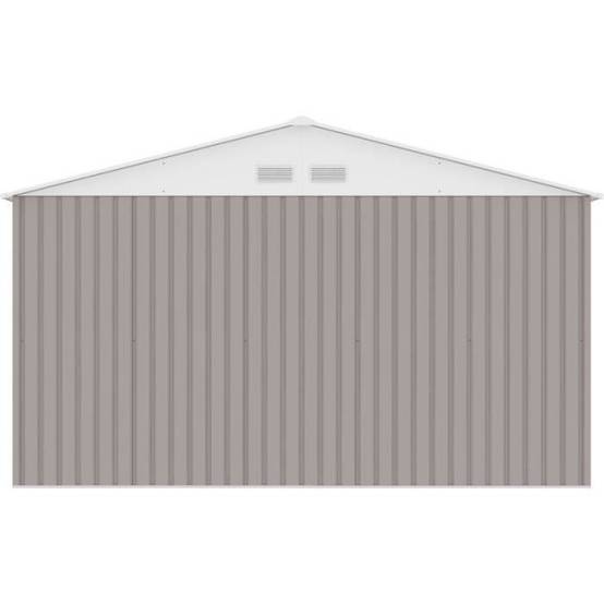 Sans Marque - Abri de jardin en métal 10,85 m² - 340 x 319 x 210 cm - JUPITER - Kit d'ancrage inclus, 2 portes coulissantes - Taupe - Image 5
