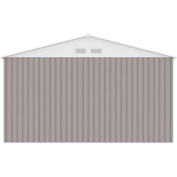 Sans Marque - Abri de jardin en métal 10,85 m² - 340 x 319 x 210 cm - JUPITER - Kit d'ancrage inclus, 2 portes coulissantes - Taupe - Image 5