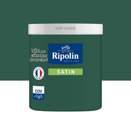 Ripolin - Testeur peinture intérieur mur/boiserie/radiateur satiné, RIPOLIN, vert cardo, 75 ml - Image 1