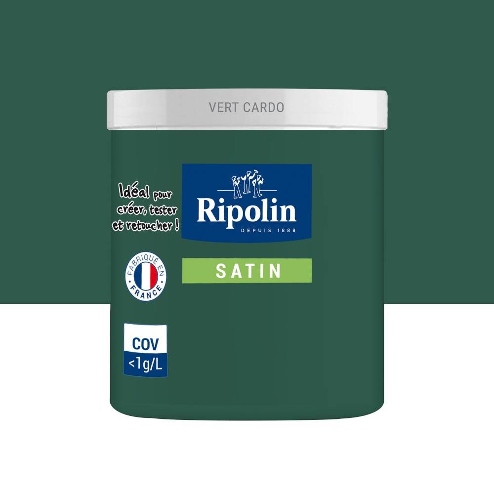 Ripolin - Testeur peinture intérieur mur/boiserie/radiateur satiné, RIPOLIN, vert cardo, 75 ml - Image 1