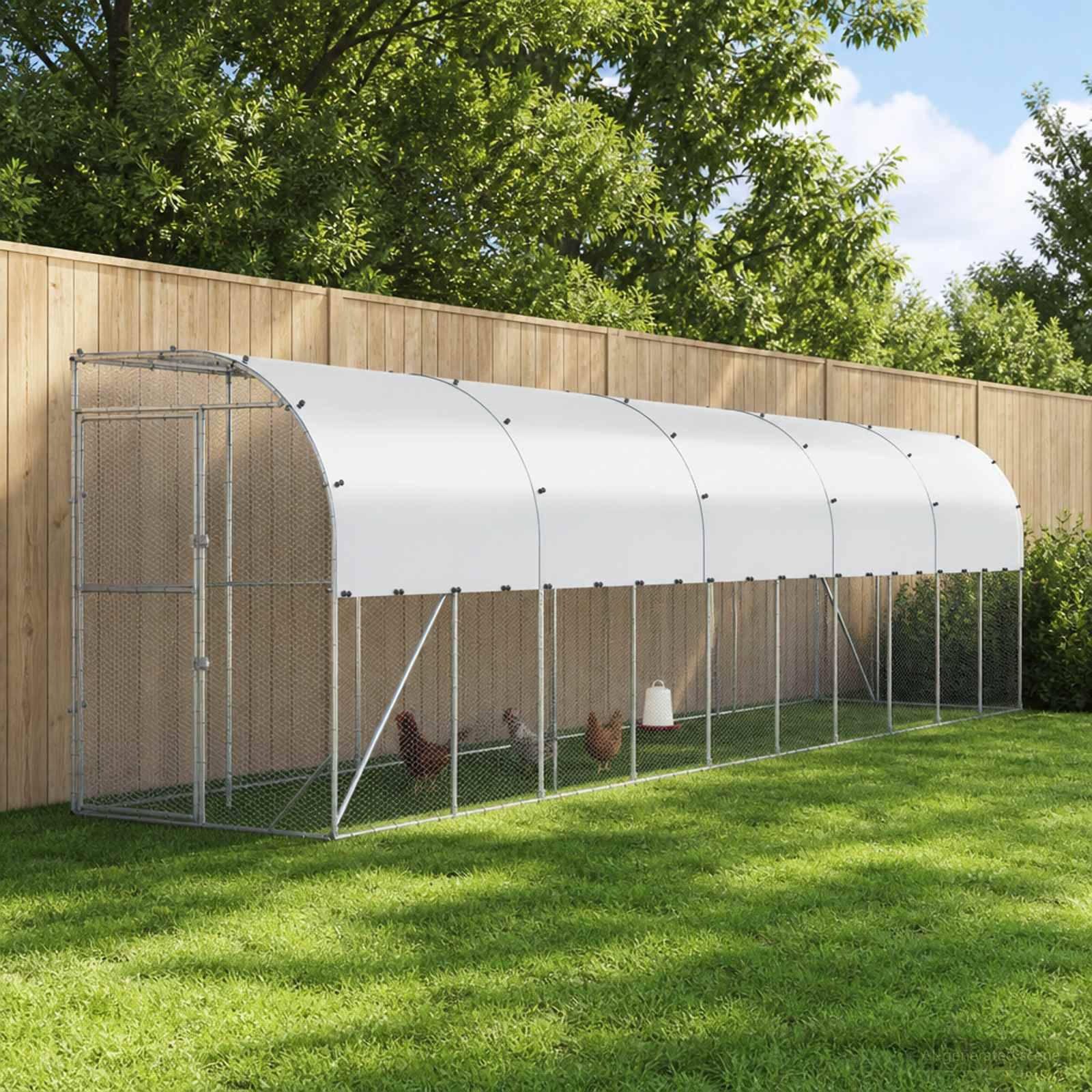 Vidaxl - Poulailler contre le mur Argenté 600 x 150 x 215 cm vidaXL 3434724 - Image 1