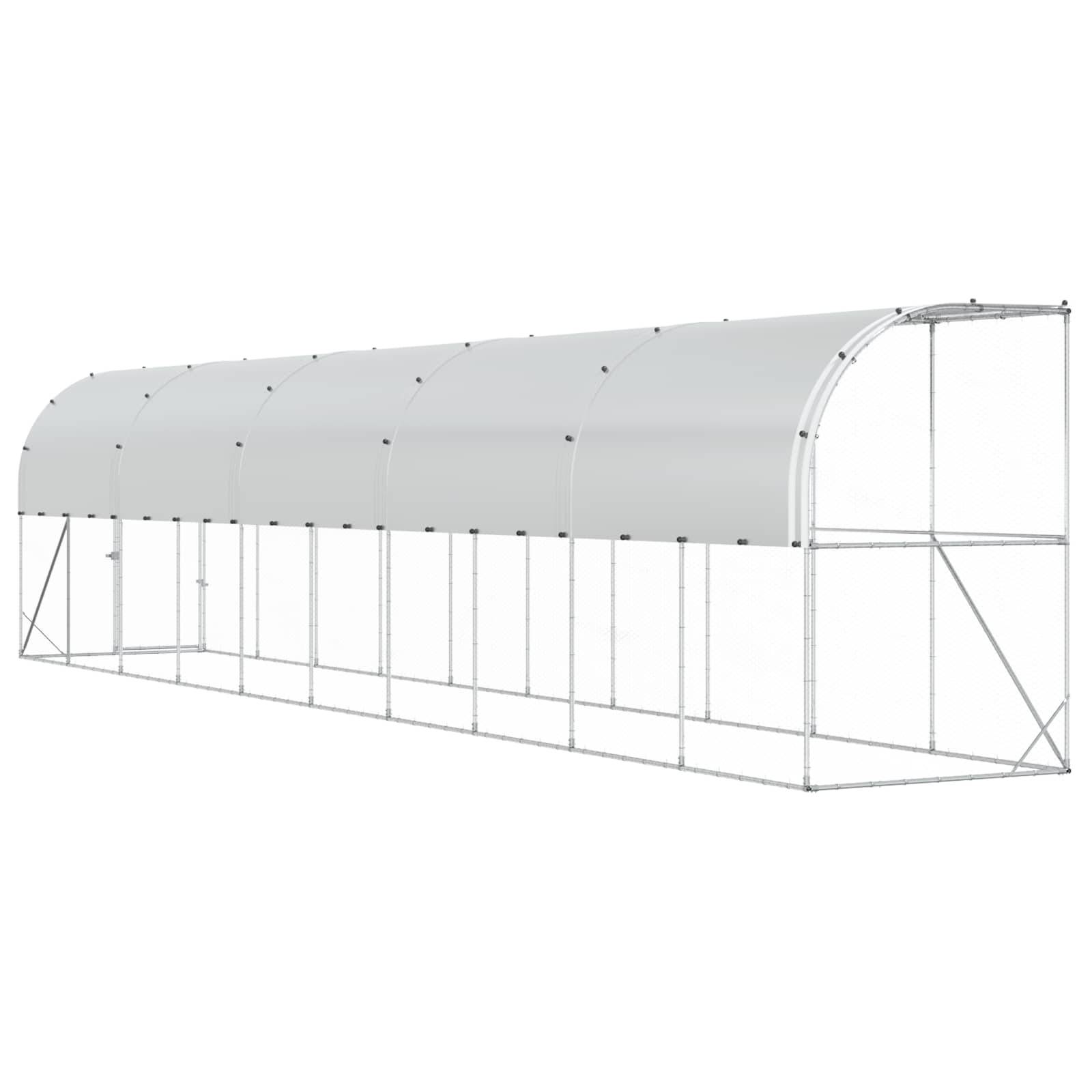 Vidaxl - Poulailler contre le mur Argenté 600 x 150 x 215 cm vidaXL 3434724 - Image 7