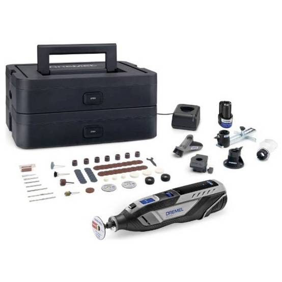 Dremel 8250 Outil Rotatif Multifonction Sans-fil 12V, 65 acc, 5 adaptations, 1 batterie 2Ah, de 5.000 à 30.000 tr/min Dremel - Image 1