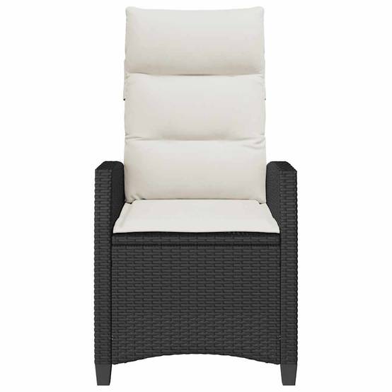 Chaise de jardin inclinable avec table d'appoint noir polyrotin 65 x 58 x 94 cm, Poids :12.95kg - PANGIVO - Image 5