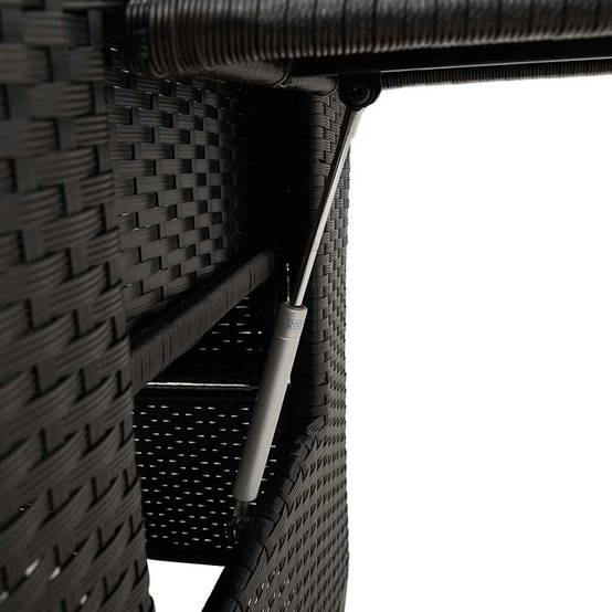 Chaise de jardin inclinable avec table d'appoint noir polyrotin 65 x 58 x 94 cm, Poids :12.95kg - PANGIVO - Image 9