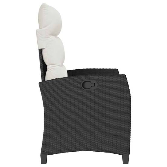 Chaise de jardin inclinable avec table d'appoint noir polyrotin 65 x 58 x 94 cm, Poids :12.95kg - PANGIVO - Image 6