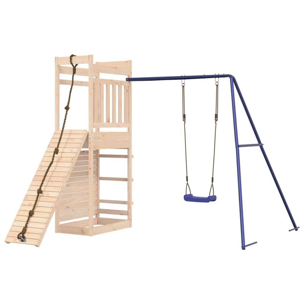Helloshop26 - Aire de jeux d'extérieur balançoires toboggan portiques robuste jeux jardin 246 x 256 x 207 cm bois de pin massif - Imagen 1