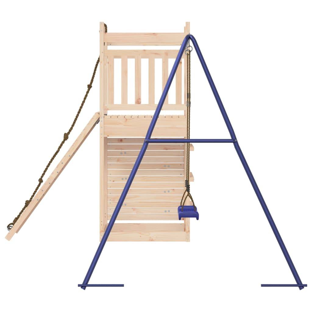Helloshop26 - Aire de jeux d'extérieur balançoires toboggan portiques robuste jeux jardin 246 x 256 x 207 cm bois de pin massif - Imagen 4