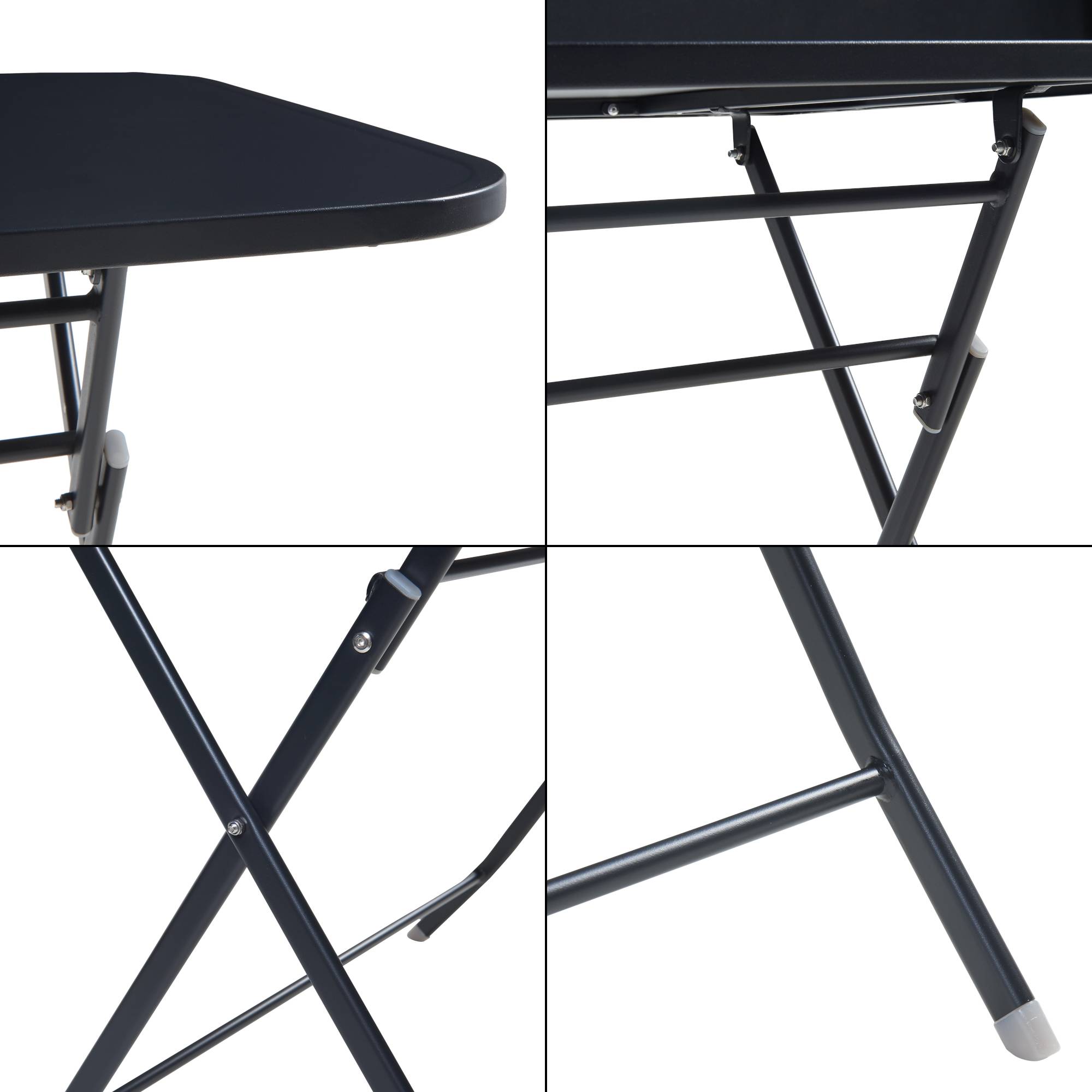 Table de jardin pliante Sande 110 x 70 x 71 cm noir [en.casa] - Image 7