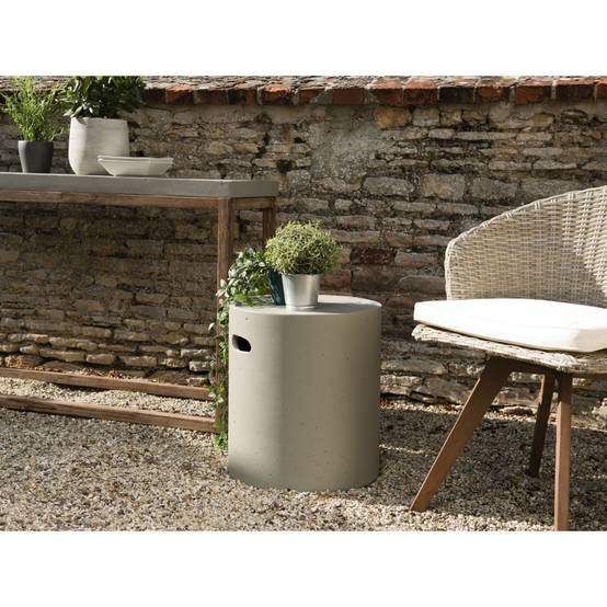 HECTOR - Table d'appoint de jardin ronde 40x40 cm béton gris - Image 2