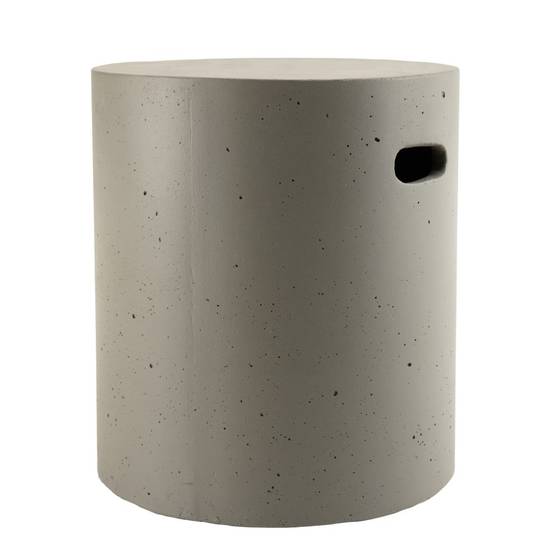 HECTOR - Table d'appoint de jardin ronde 40x40 cm béton gris - Image 1