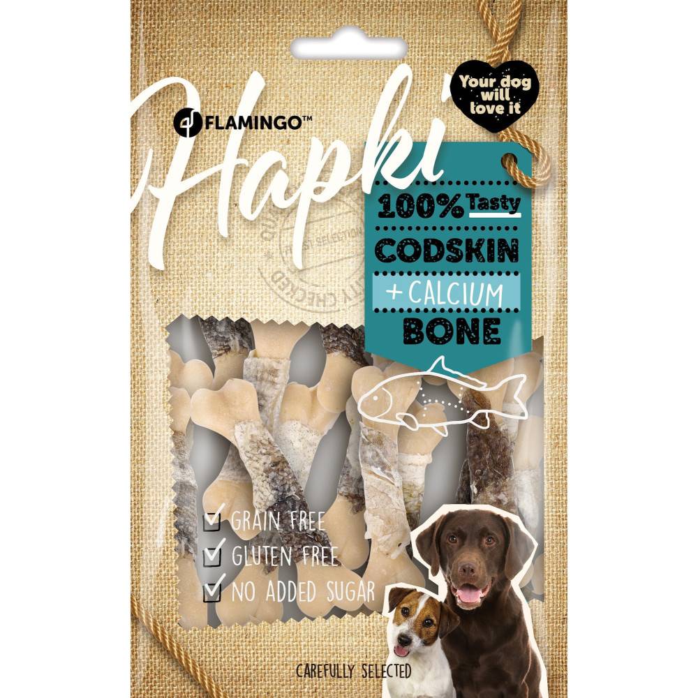 Friandises Os de calcium avec peau de poisson 85 g pour chien - Image 1