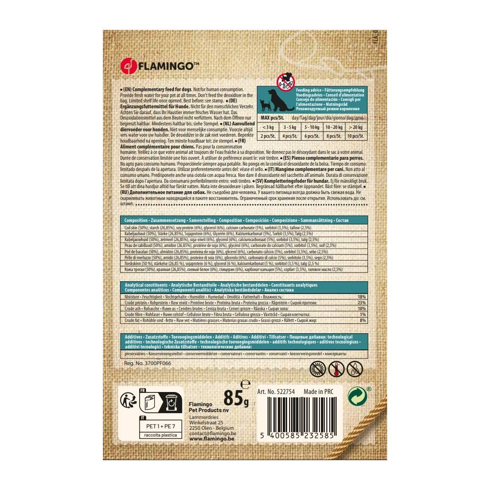 Friandises Os de calcium avec peau de poisson 85 g pour chien - Image 3