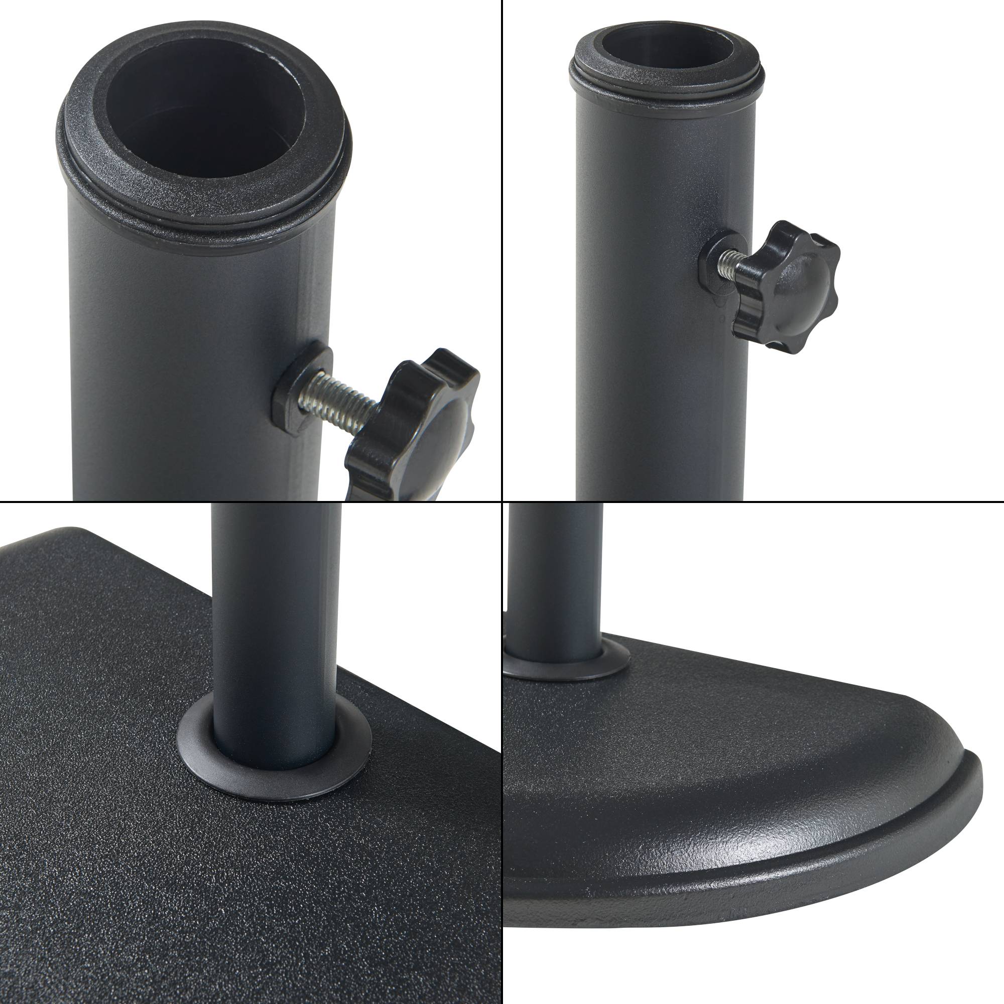 Casa.Pro - Pied de parasol Bisenti adapté aux tiges 30 34 38 45 mm noir casa.pro - Imagen 5