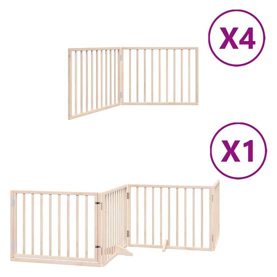 Barrière pour chien bois de peuplier naturel 960 x 30 x 60 cm, Poids:15.7kg - PANGIVO - Image 2