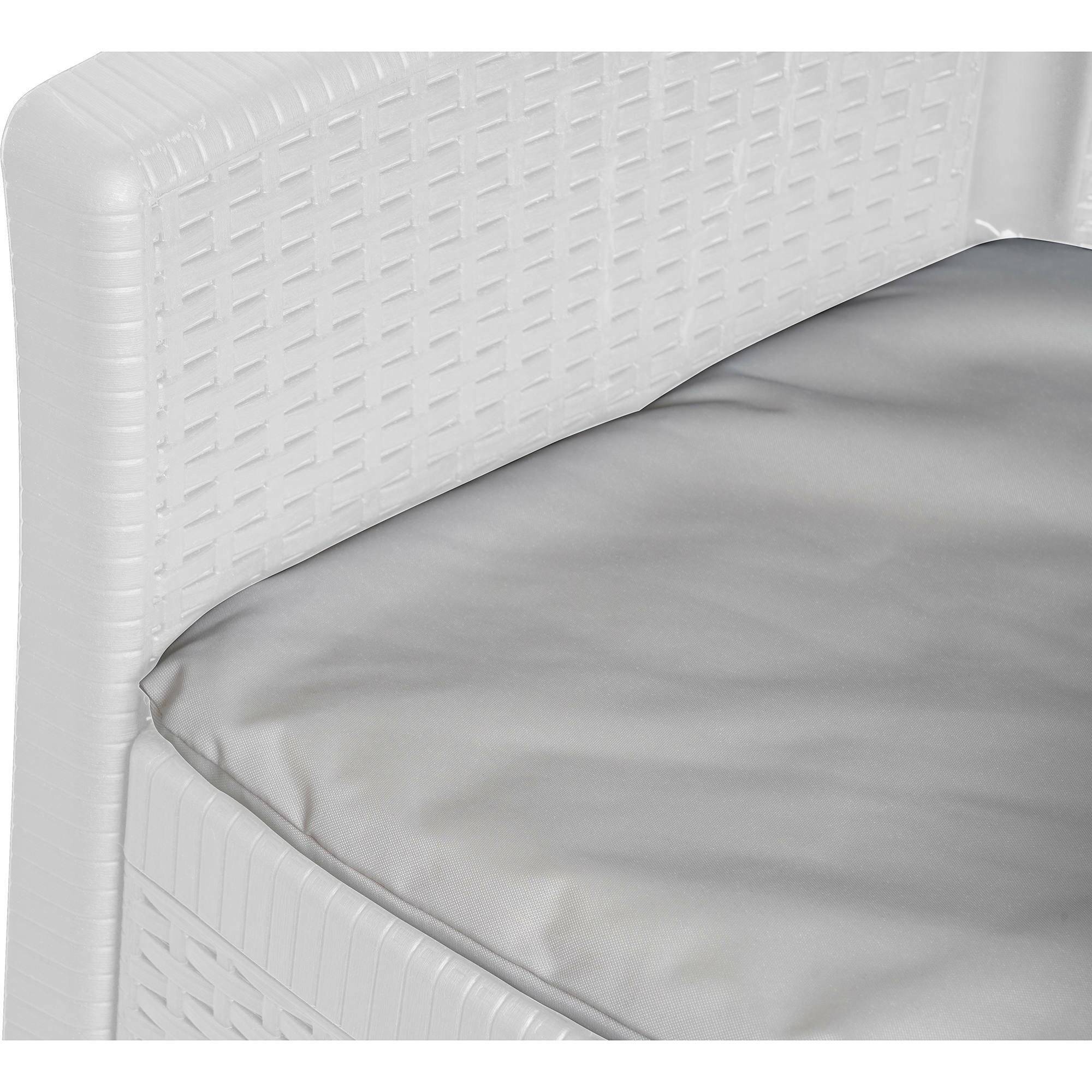 Dmora - Chaise d'extérieur Como, Siège de jardin, Fauteuil d'extérieur effet rotin, 100% Made in Italy, 60x58h89 cm, Blanc - Dmora - Imagen 6