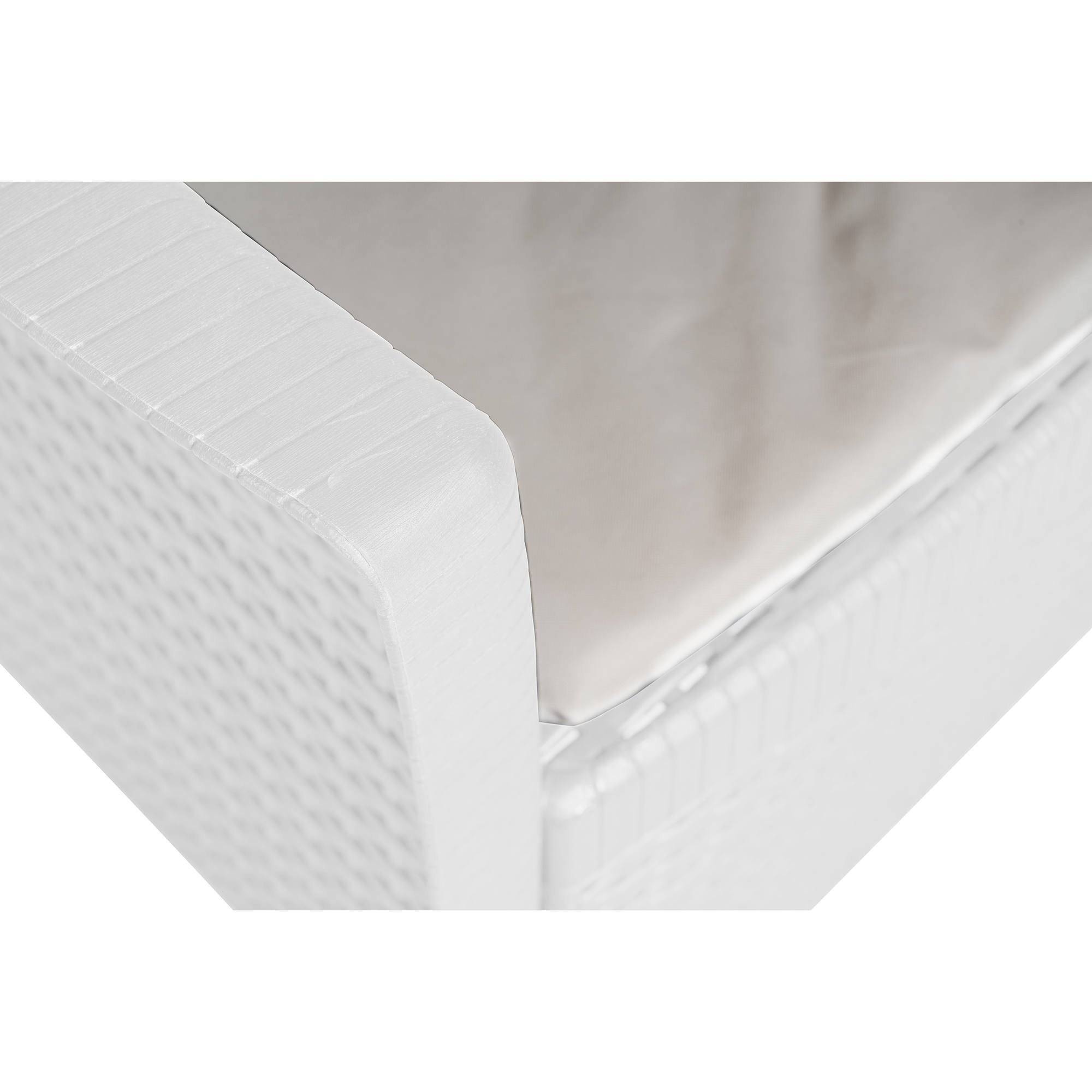 Dmora - Chaise d'extérieur Como, Siège de jardin, Fauteuil d'extérieur effet rotin, 100% Made in Italy, 60x58h89 cm, Blanc - Dmora - Imagen 5