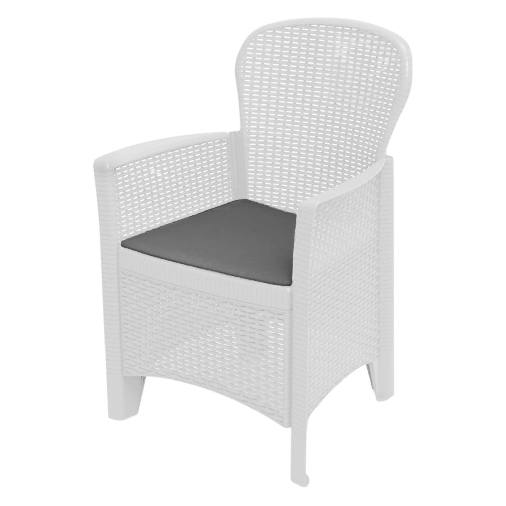 Dmora - Chaise d'extérieur Como, Siège de jardin, Fauteuil d'extérieur effet rotin, 100% Made in Italy, 60x58h89 cm, Blanc - Dmora - Imagen 1