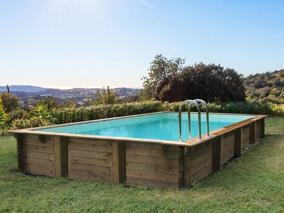 Habitat Et Jardin - Piscine Bois En Kit Rectangle "sunrise " - 8.20 X 5.20 X 1.44 M -habitat Et Jardin