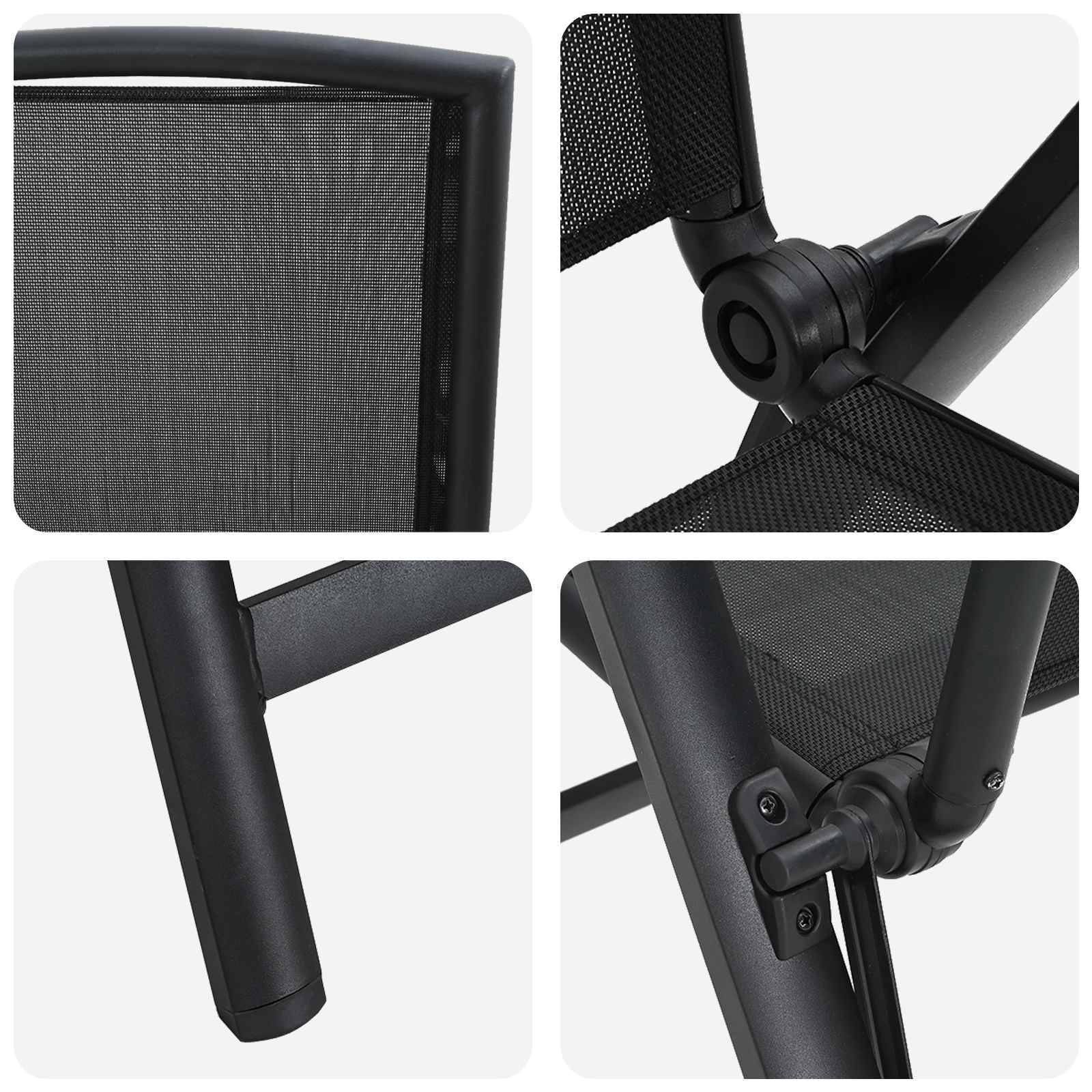 Vidaxl - Chaises de jardin inclinables 2 pc Noir Textilène vidaXL 42030042 - Image 9