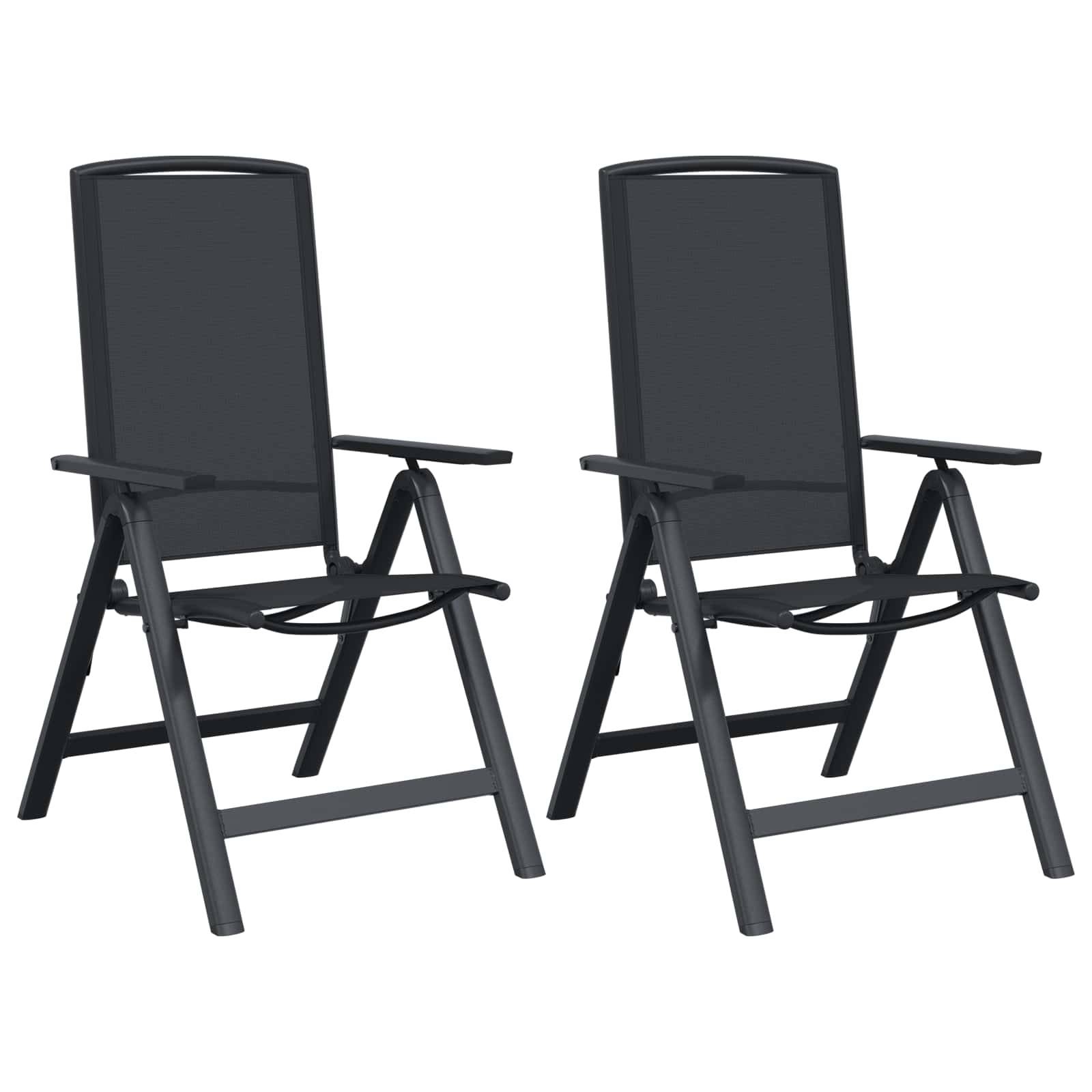 Vidaxl - Chaises de jardin inclinables 2 pc Noir Textilène vidaXL 42030042 - Image 2