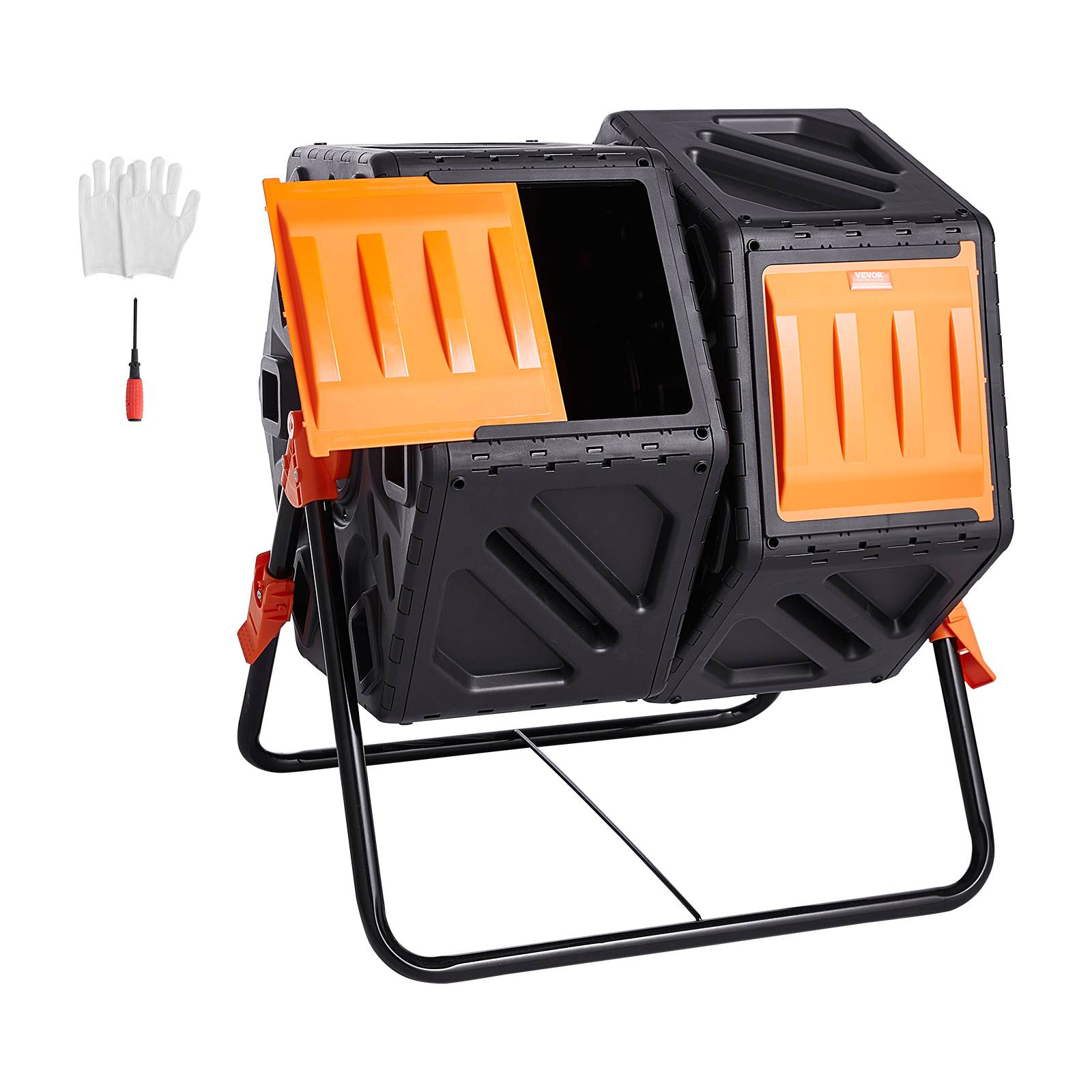 VEVOR Composteur rotatif 140 L double chambre PP sans BPA, rotation 360°, charge 40 kg pour déchets organiques. - Image 1