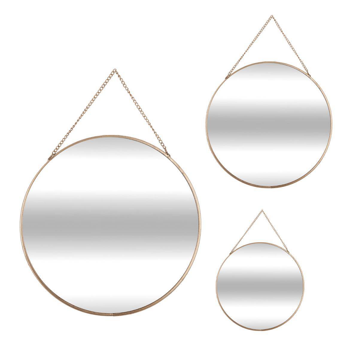 Atmosphera - Set de 3 miroirs ronds doré D20/24/D29cm - Atmosphera Créateur d'intérieur - Imagen 1