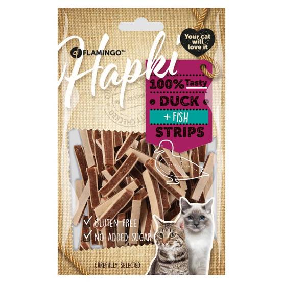 Flamingo - Friandise lamelles de canard et cabillaud pour chat 85 g sans gluten - Image 2