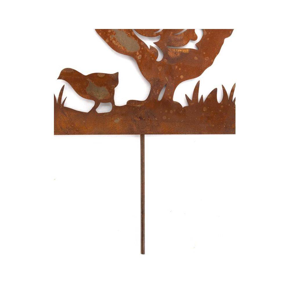 Aubry Gaspard - Décor de jardin Poules et Coq en métal vieilli - Imagen 3