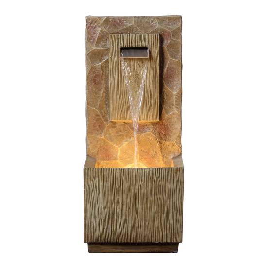 Fontaine cascade extérieure LED, 81cm, Marron, Teamson Home - Image 1