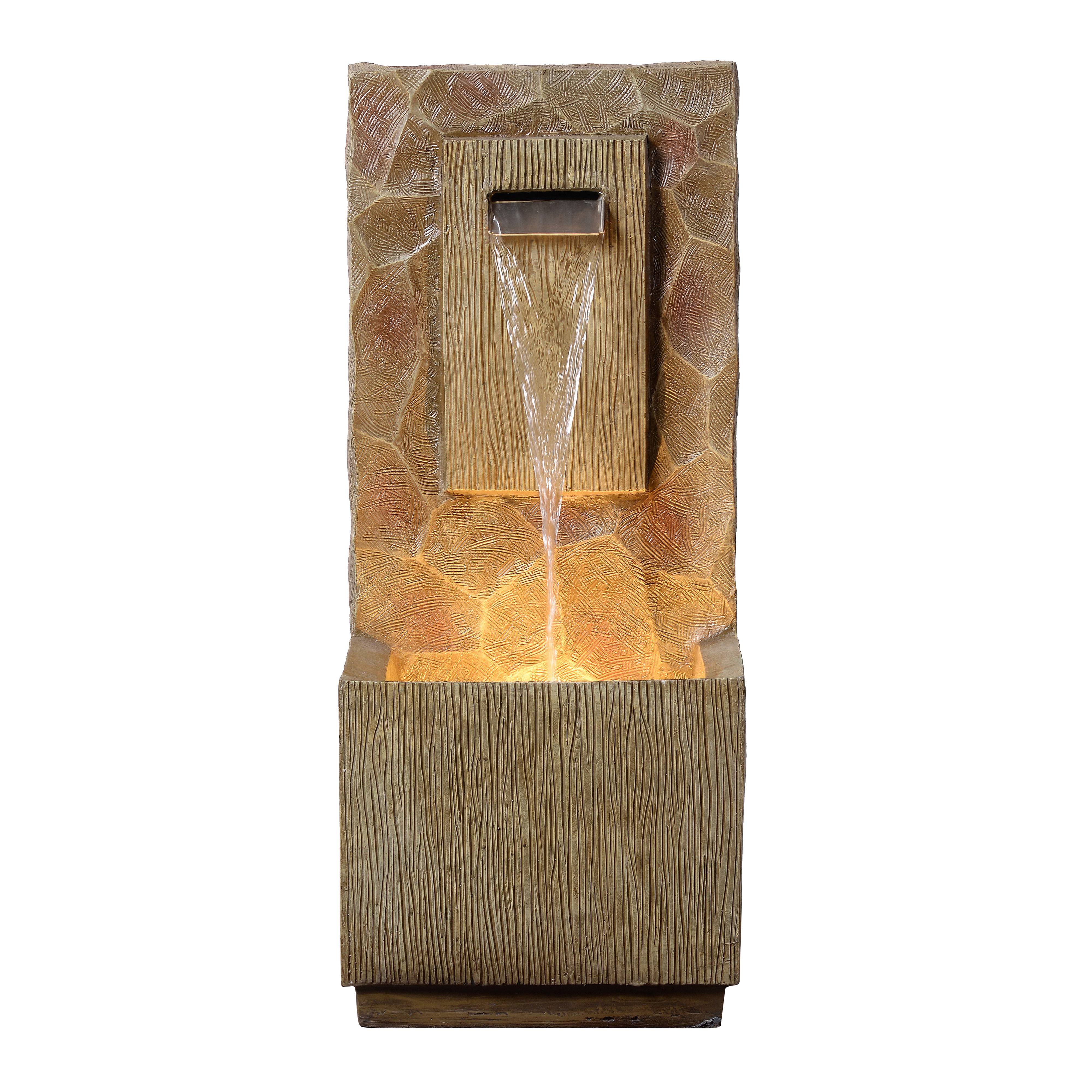 Fontaine cascade extérieure LED, 81cm, Marron, Teamson Home - Image 1