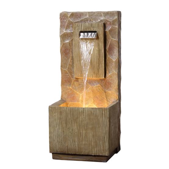 Fontaine cascade extérieure LED, 81cm, Marron, Teamson Home - Image 4