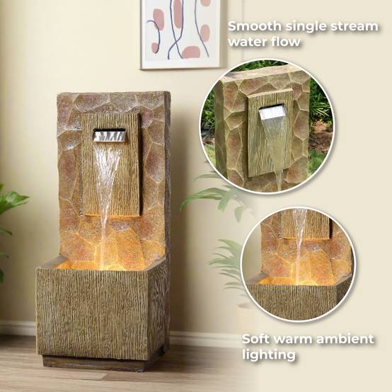 Fontaine cascade extérieure LED, 81cm, Marron, Teamson Home - Image 2