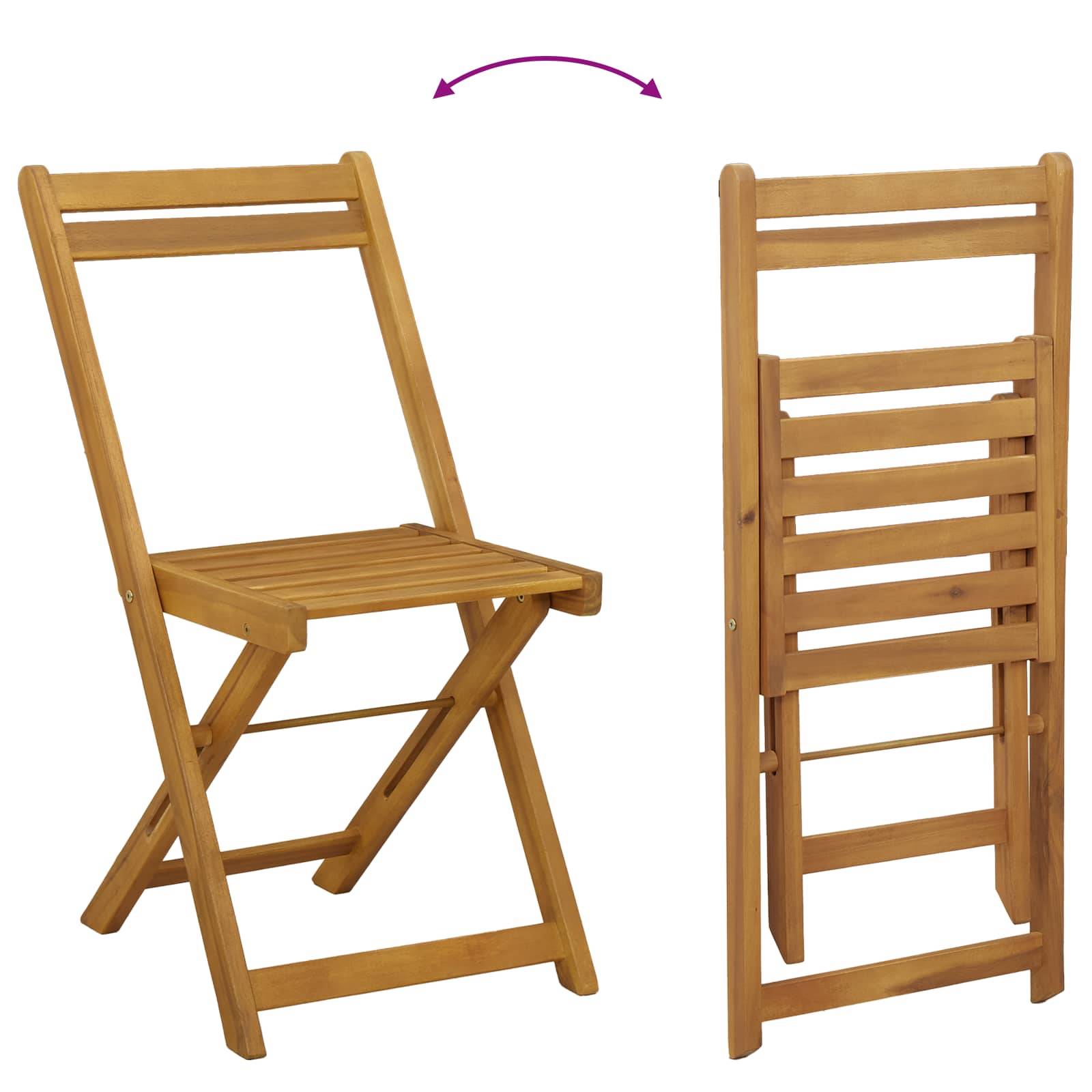 Chaises de jardin pliantes bois d'acacia naturel 40 x 53 x 80 cm - PANGIVO - Image 8