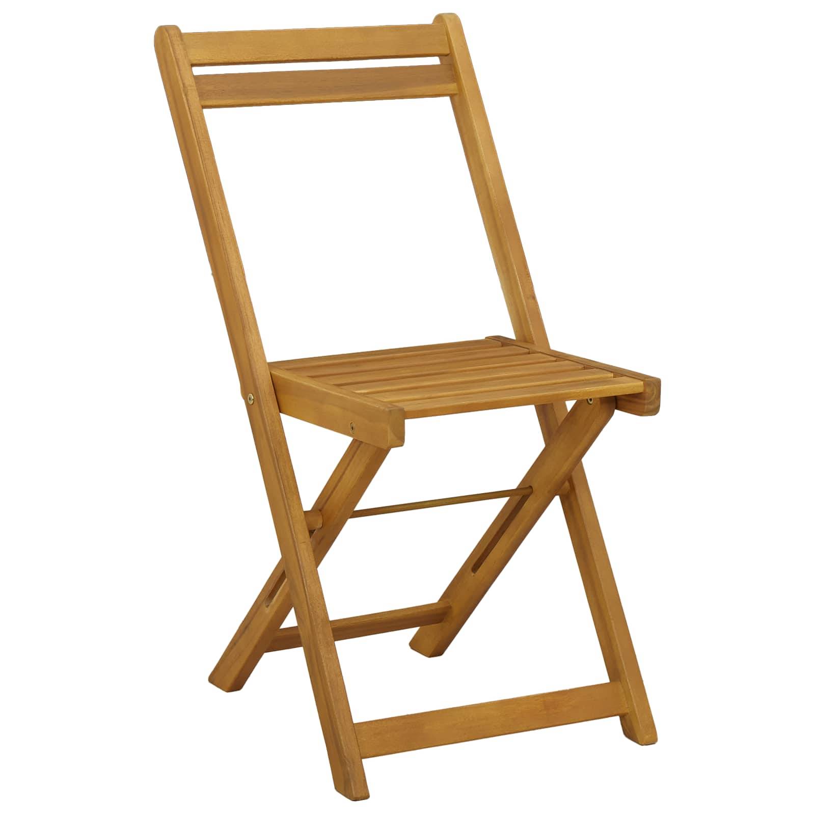 Chaises de jardin pliantes bois d'acacia naturel 40 x 53 x 80 cm - PANGIVO - Image 4