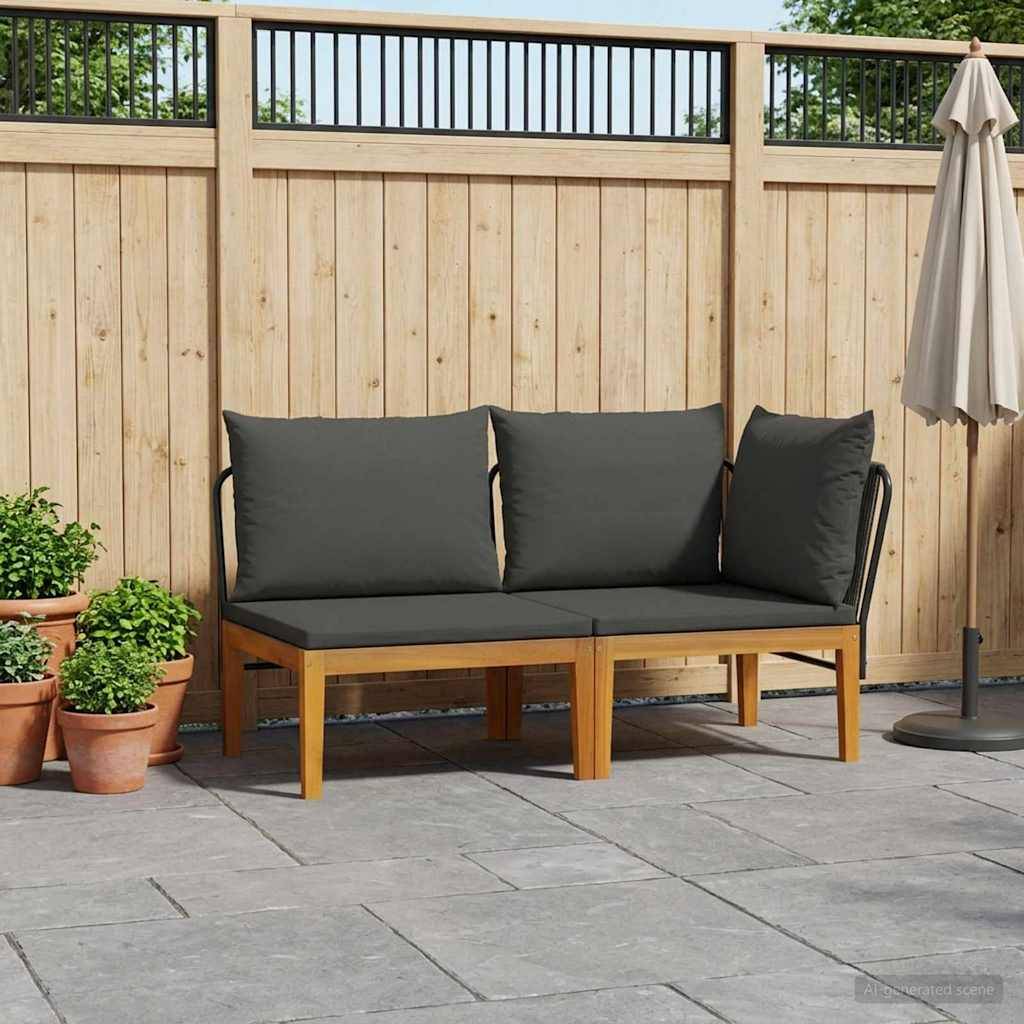 Vidaxl - Ensemble de salon de jardin 2 pc avec coussins Naturel vidaXL 42022072 - Image 1
