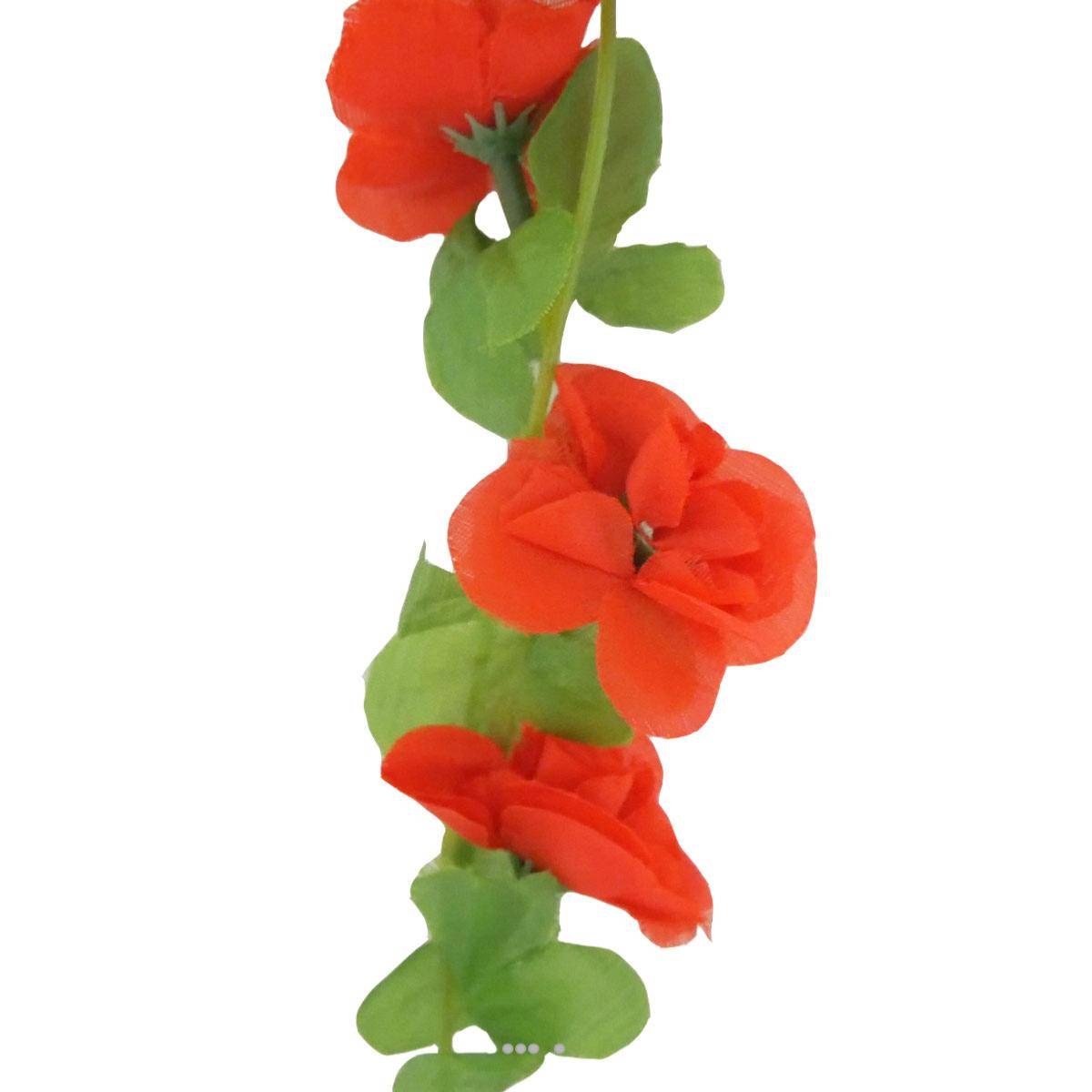 Artificielles - Guirlande de 45 Minis Roses artificielles Tissu L 215 cm Rouge - couleur: Rouge - Imagen 2