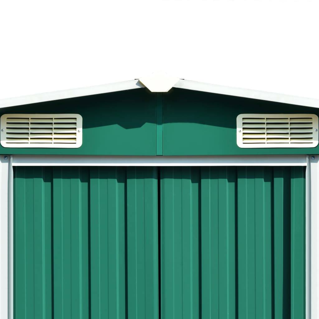 Helloshop26 - Abri de jardin cabane cabanon maison de stockage remise extérieur hangar outils robuste 257 x 779 x 181 cm acier galvanisé vert - Imagen 5