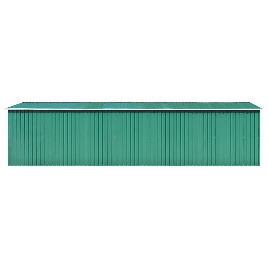 Helloshop26 - Abri de jardin cabane cabanon maison de stockage remise extérieur hangar outils robuste 257 x 779 x 181 cm acier galvanisé vert - Imagen 2