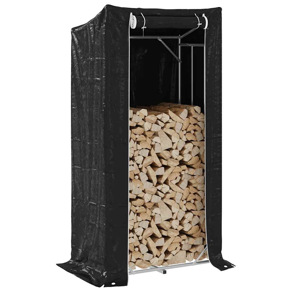 Haut range-bûches extérieur 2m en acier galvanisé avec housse zippée – ComfortXL Outdoor Living - Image 1