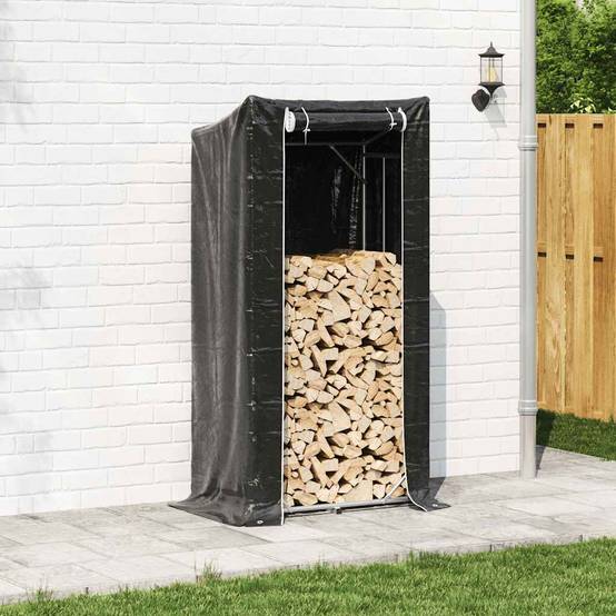 Haut range-bûches extérieur 2m en acier galvanisé avec housse zippée – ComfortXL Outdoor Living - Image 3