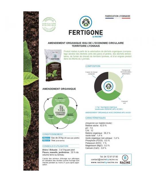 Paillage compost bio pour la fertilité du sol 10x20kg RACINE PRO117-10x20 - Image 3