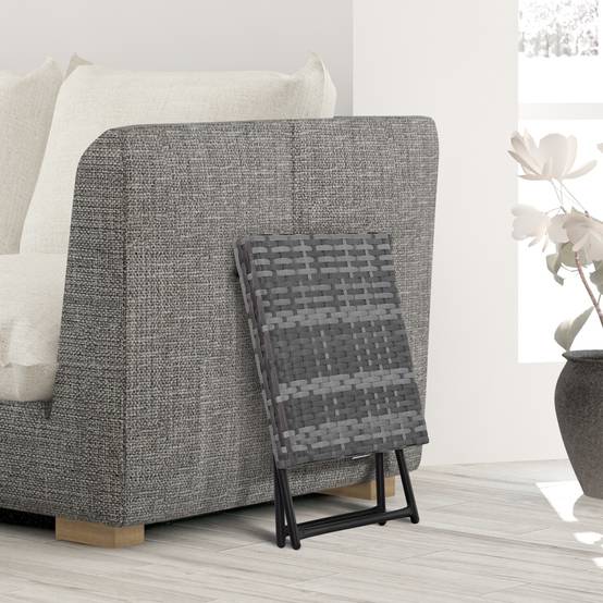 Table basse pliable jardin résine tressée balcon bout canapé 40x40x40cm gris - ComfortXL Outdoor Living - Image 10