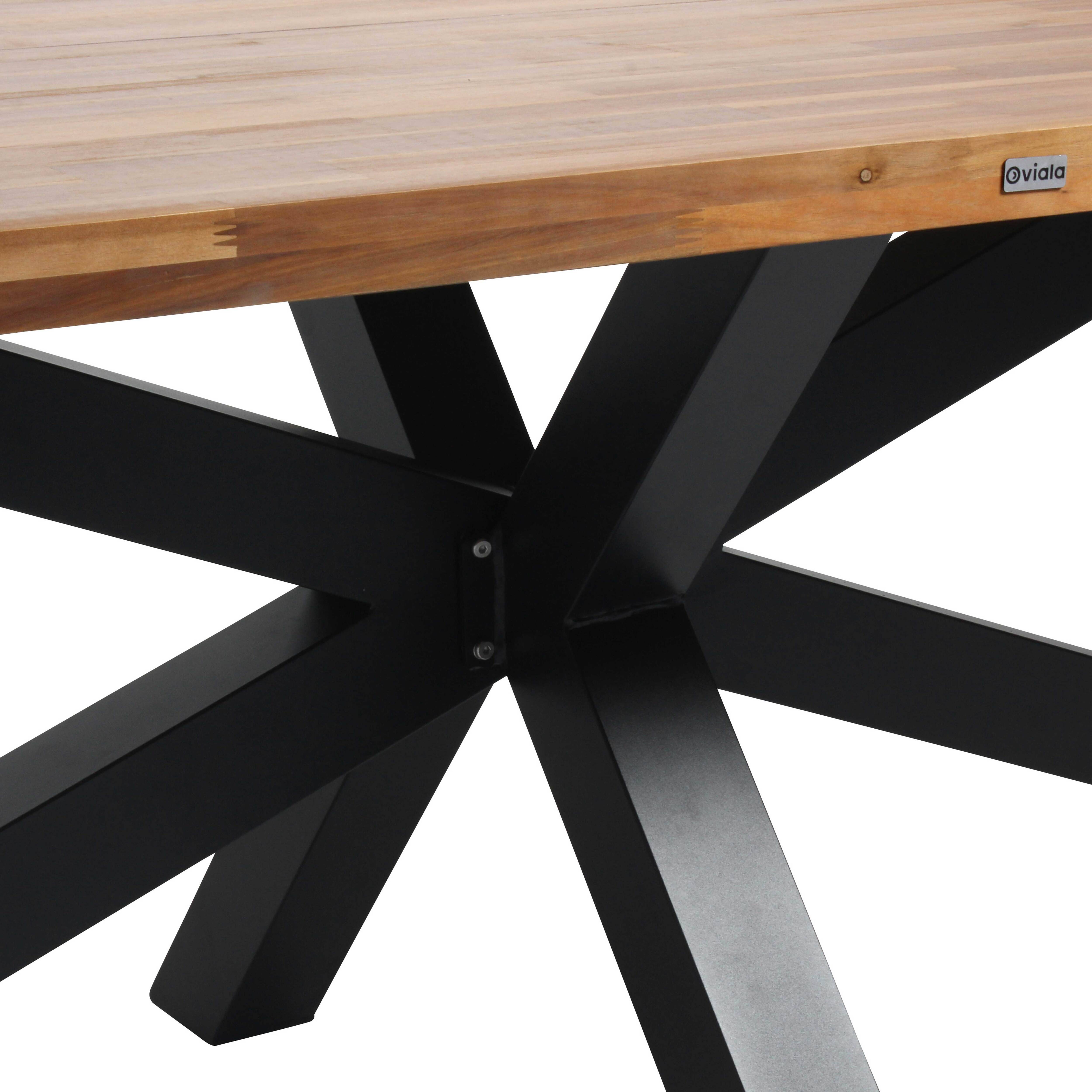 Oviala - Table de jardin en aluminium et bois d'acacia 8 places 240x95 cm Stella - Oviala - Imagen 5